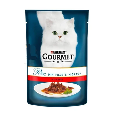 Purina Gourmet Perle Wet Cat Food Mini Fillets in Gravy With Beef