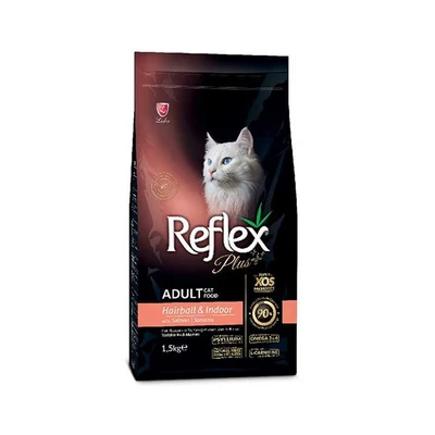 Reflex Plus Cat Food Hair Ball & Indoor with Salmon - 1.5 Kg